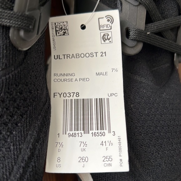 Adidas Ultraboost 21 Running Course a Pied FU0378 Black / White US 8 - Picture 5 of 10